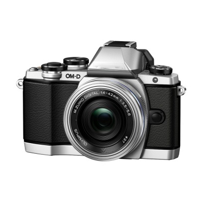 E-M10-1442-EZ 微单电相机(电动变焦） 内置WIFI 翻转触摸屏 EM10复古高雅 银色
